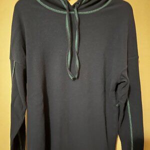 GU} Belle by Kim Gravel Baby Waffle Topstitched Raw Edge Hoodie Indigo/Size - M